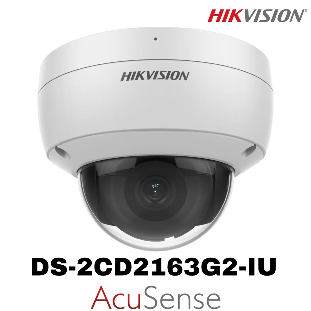 Hikvision DS-2CD2163G2-IU 6MP AcuSense Vandal Fixed Dome Network Camera ...